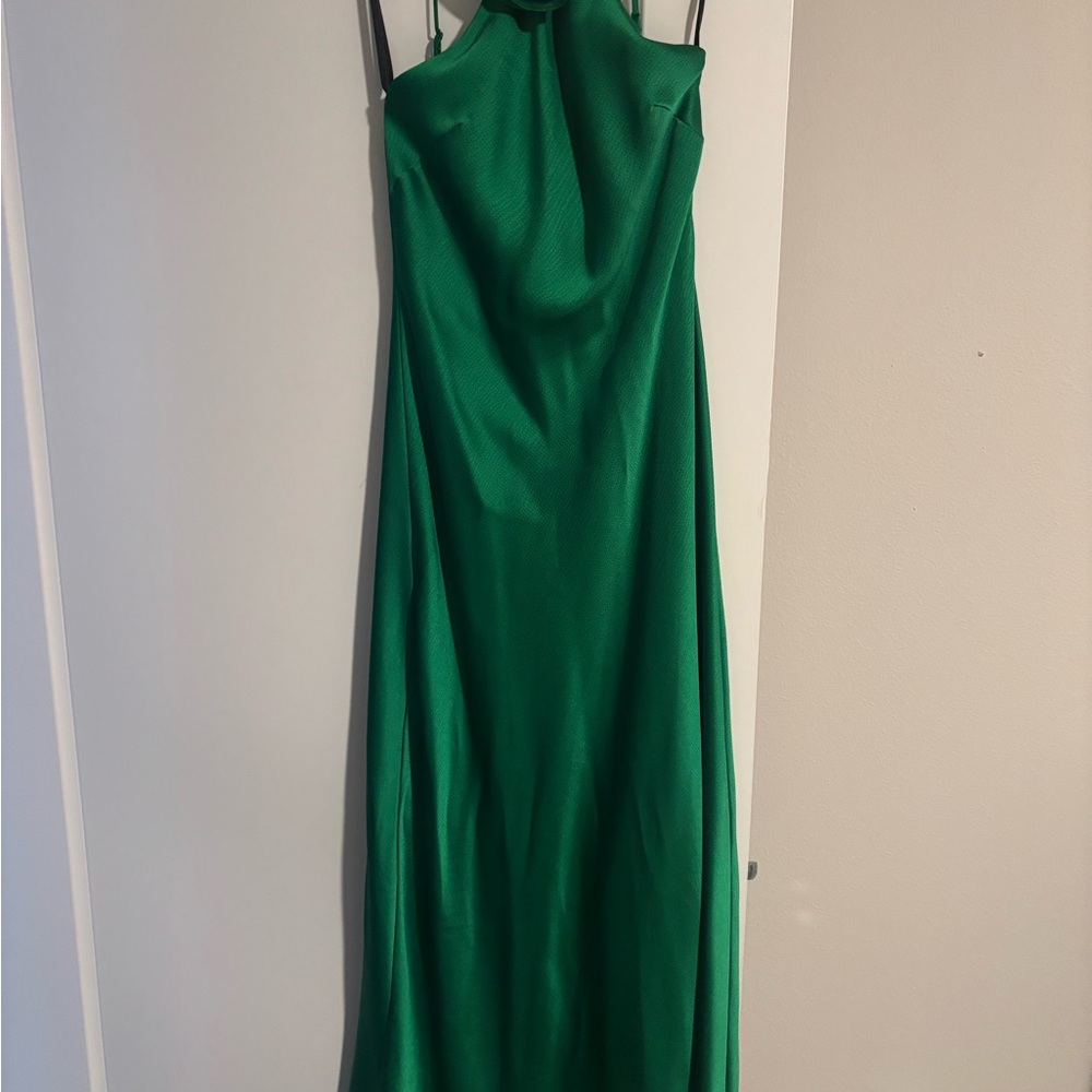 Elegant Green Halter Dress